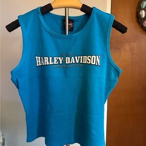 Harley-Davidson Women's Bright Turquoise Logo Sleeveless Tank